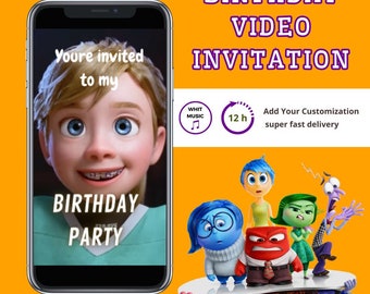 Inside Out 2 Geburtstagsvideoeinladung, Inside Out 2 Einladung, Inside Out 2 animierte Einladung, Inside Out 2 animierte Videoeinladung