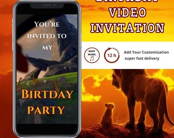 Video-Einladung zum Geburtstag des König der Löwen, Einladung zum König der Löwen, animierte Einladung zum König der Löwen, animierte Video-Einladung zum König der Löwen, digitale Einladung zum König der Löwen