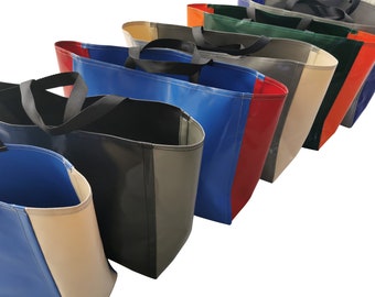 Stable, tear-resistant bag made from PVC truck tarpaulin