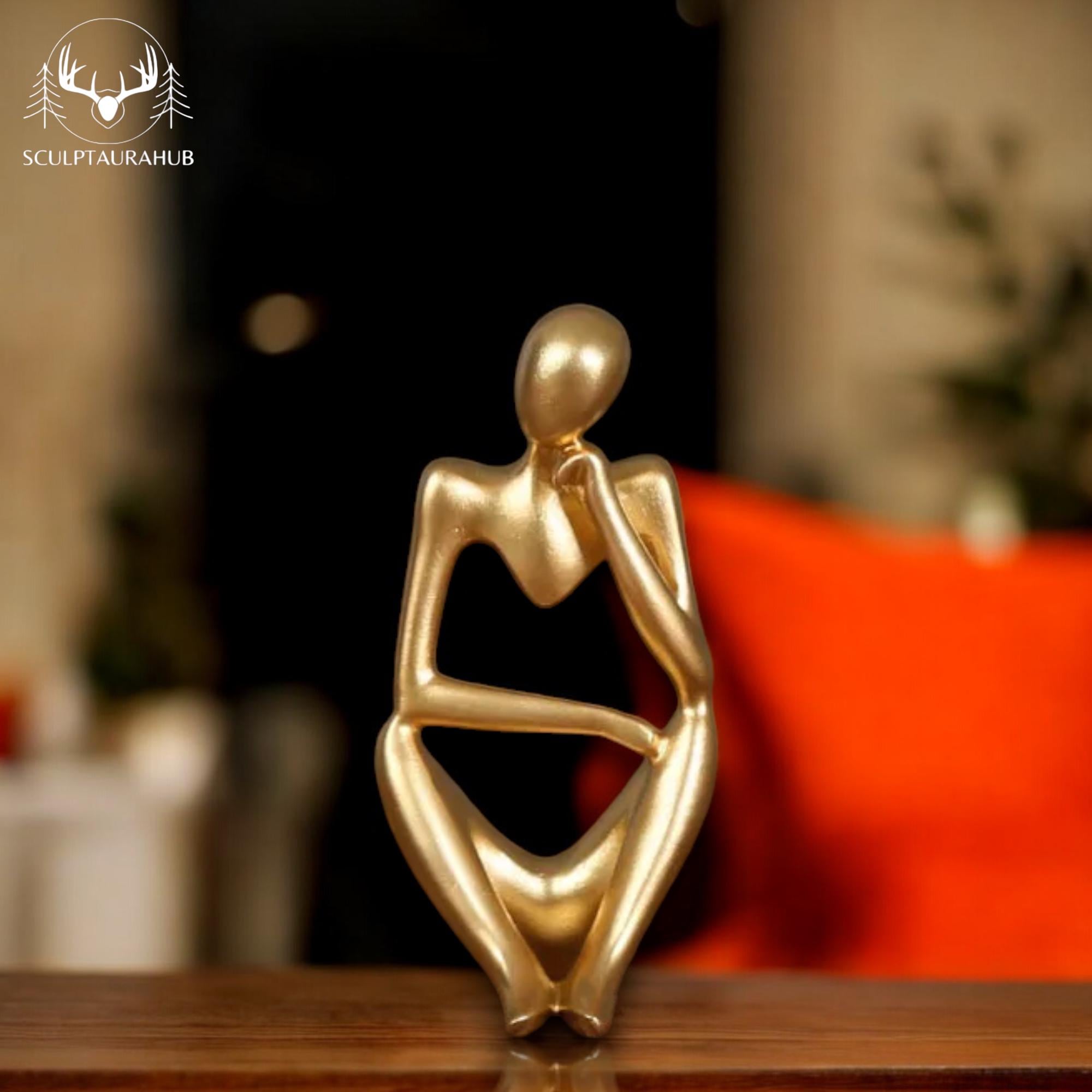 Resin Statue for Sculpture Lovers,, Figure Ornament, Little Figurine, Desk Ornaments, Minimalist Sculpture, Luminous Home Decor