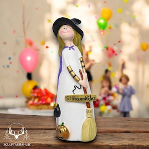 Cute Halloween Witch Figurine, Festive Table Decor, Halloween Decoration Ideas, Gift for Women, Kitchen Decor, Nice Gift, Bookshelf Decor