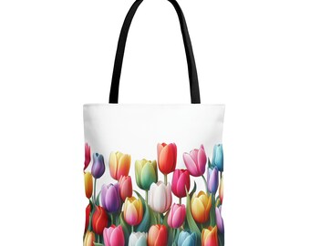 Tote Bag Tulips, Tote Bag, Canvas bag, Bag, Shopping bag, Shoulder bag, Fair trade, Grocery bag, Gift for her, Shopper bag, Gift