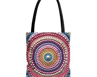 Tote Bag (AOP) Beads 001 Canvas bag, Bag, Shopping bag, Shoulder bag, Grocery bag, Shopper bag, Gift, Mother's Day Gifts