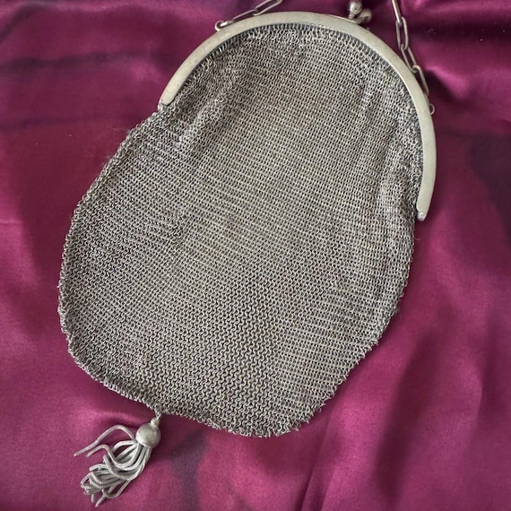 Seltene deutsche Mesh-Geldbörse in Alpacca – Jugendstil Belle