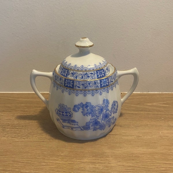 Sucrier Bavaria China Blau en Porcelaine avec Couvercle