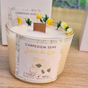 Jasmine Musk Handcrafted Scented Candle – Natural Wax | Handmade Floral Candle | Relaxing Atmosphere | Wellness Gift Idea