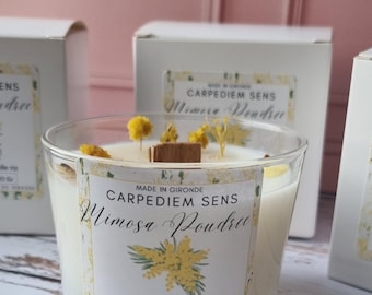 Mini Bougies Pilier Cire De Soja Bio Parfumées - Fleurs Séchées - Fabriquées à La Main - Parfaites Pour Décoration Et Ambiance