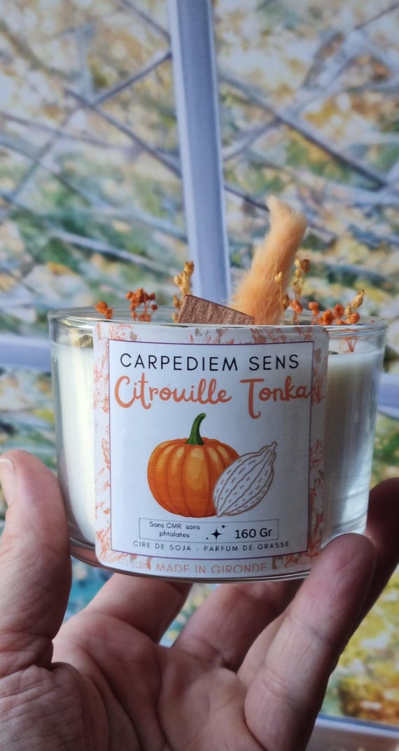 Herbstkerze – Handgefertigte Kerze mit Kürbis- und Tonkabohne-Duft