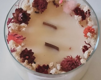 Scented candle made with soy wax and Grasse fragrance, 300g, long-lasting candle, gift idea