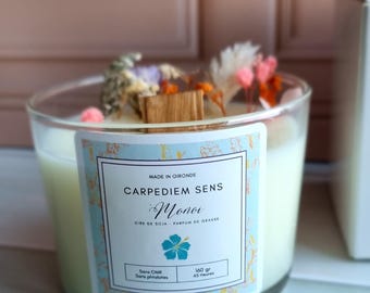 Handmade Monoï scented candle – Natural summer candle | Handmade | Exotic floral home fragrance