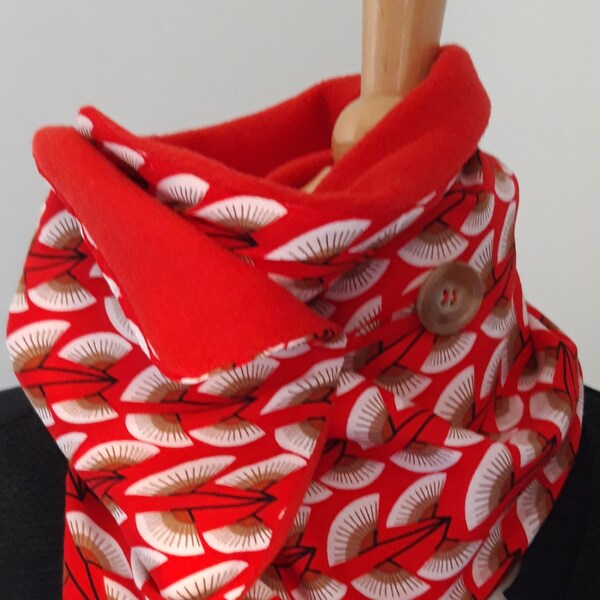 Snood rouge/blanc