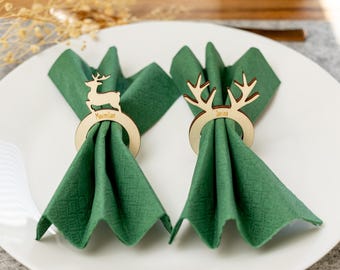 Personalized napkin rings for Christmas | Table decoration | Reindeer | Christmas | Wooden napkin rings | Christmas party favors