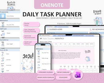 OneNote: Rastreador de tareas y planificador de vida – Seguimiento del crecimiento personal, la salud y el bienestar (Descarga digital)