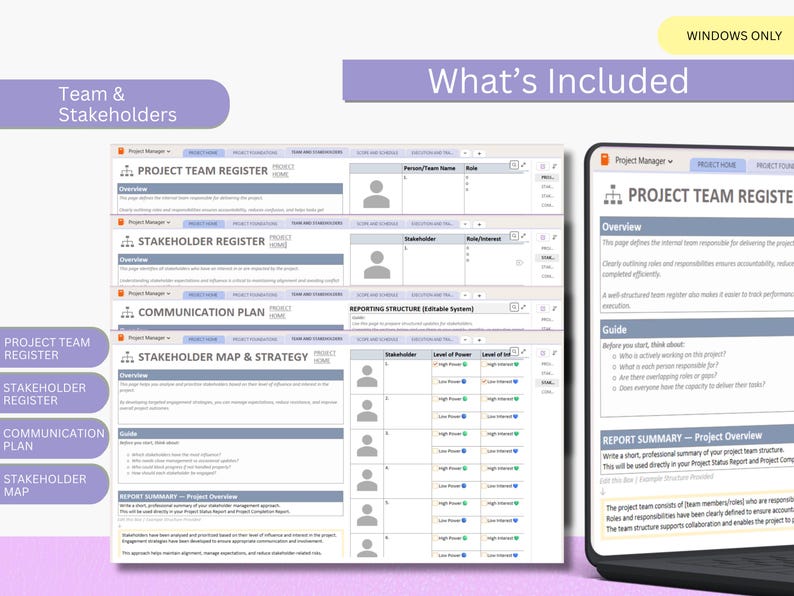Onenote Project Management Template, Complete Project Manager, Gantt ...