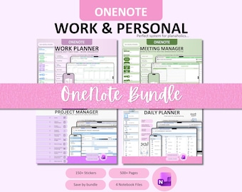 Ultimate OneNote Planner Bundle – Personal, Work, Meetings & Project Planner with Stickers