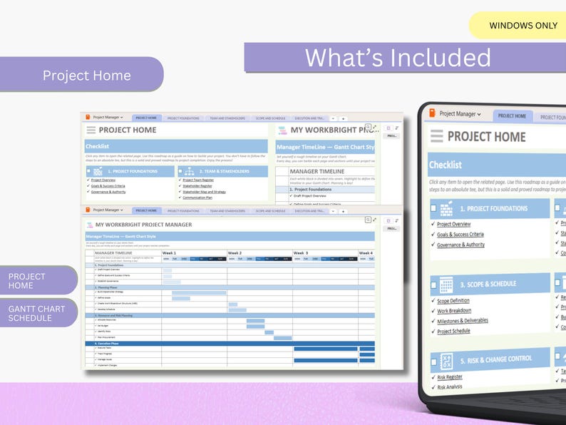 Onenote Stakeholder Map Onenote Project Management Template, Complete Project Manager, Gantt ...