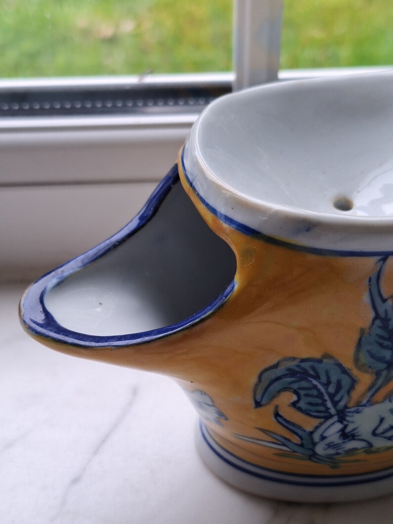 Scuttle Pattern Vintage Shaving Scuttle, Orange and Blue Pattern - Etsy
