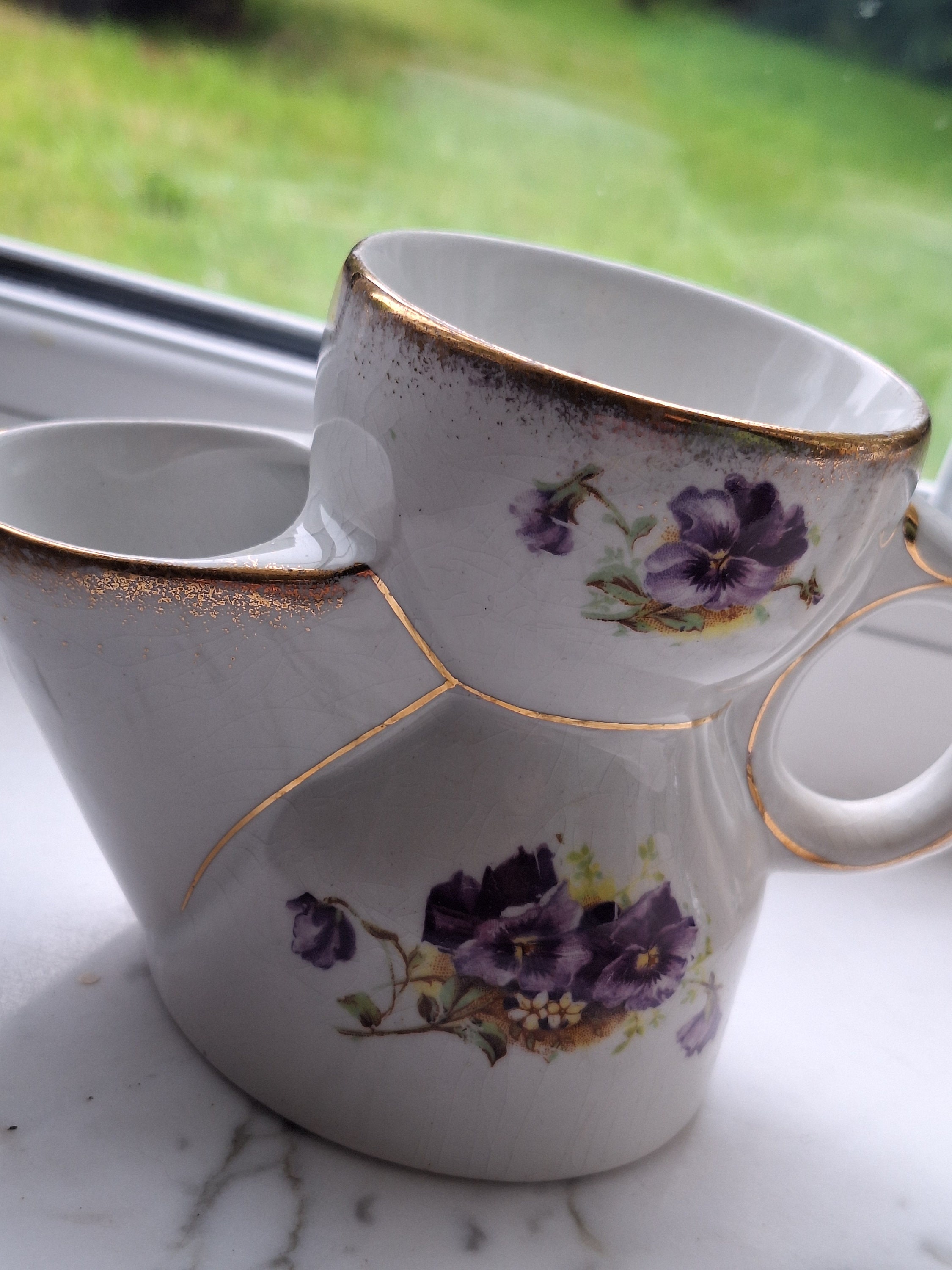 J Kent Vintage shaving scuttle with smaller scuttle.