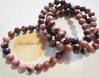 Bracelet en Rhodonite (perles 8mm)