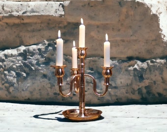 Wedding Candle Holders , Modern Copper 4-Candle Holder Set - Elegant Home Decor and Wedding Accent