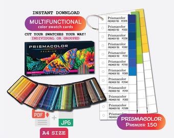 Prismacolor Premier 150 Colored Pencil Set Template Swatch Page Swatch Printable Template Instant Download