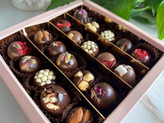 Luxury Candied Belgian Chocolate Bonbons Gift Box| Personalized | Customized |Handmade| Father’s Day