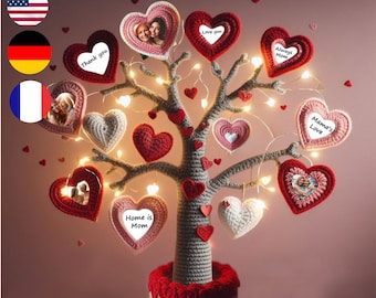 Albero della memoria per la festa della mamma Modello personalizzato all'uncinetto, Muttertag Häkelmuster, Patron de Crochet pour la Fête des Mères