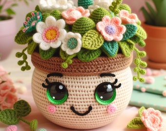 Floral Planter Crochet Pattern - Blossom Your Own Crochet Garden