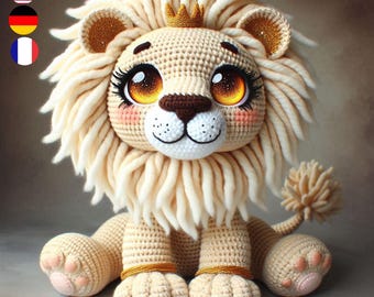 Roary the Baby Lion Crochet Pattern – Adorable Amigurumi in English, French, and German