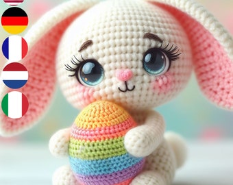 Delightful Easter Bunny Crochet Pattern - Multi-Language Guide (English, French, Dutch, German and Italian) - Create Your Springtime Friend