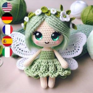 Mystical Fairy Crochet Pattern - Enchanting Amigurumi, 5 Languages (English, French, German, Italian, Spanish)