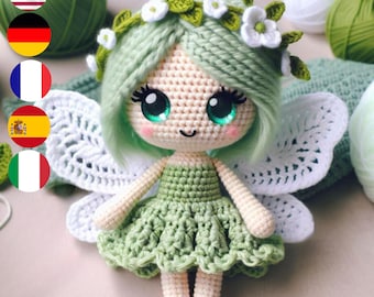 Mystical Fairy Crochet Pattern - Enchanting Amigurumi, 5 Languages (English, French, German, Italian, Spanish)