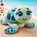 Amigurumi Sea Turtle Crochet Pattern - PDF Multi-Language Guide (English, French, German, Italian, Spanish)