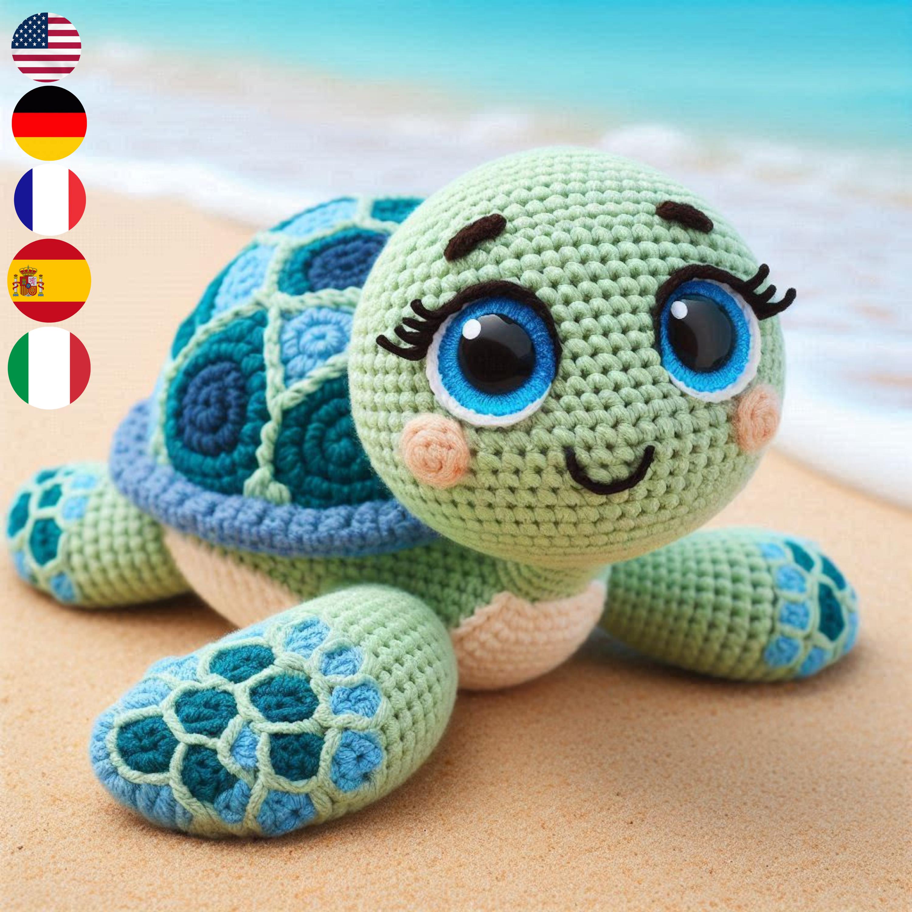 Amigurumi Sea Turtle Crochet Pattern - PDF Multi-Language Guide (English, French, German, Italian, Spanish)