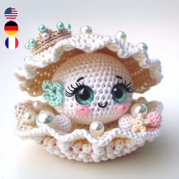 Pearl Oyster Crochet Pattern – Adorable Ocean Amigurumi in English