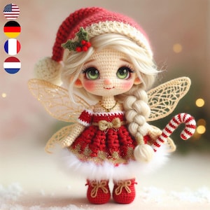Santa Fairy Crochet Pattern – Adorable Christmas Amigurumi Doll in English, French, Dutch and German