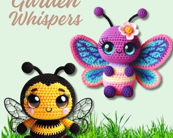 2 in 1: Garden Whispers – Amigurumi Butterfly & Bumblebee Patterns