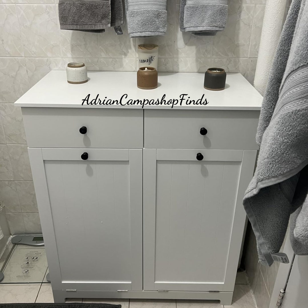 Tiltout Laundry Hamper, Bathroom Storage Unit With Drawer, and