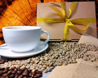 Juego de granos de café verdes, kit de tostado casero con consejos de expertos, regalo perfecto para los amantes del café