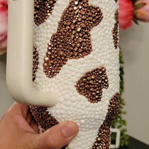 Cow print bedazzled stanley image 8