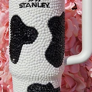 Cow print bedazzled stanley image 12