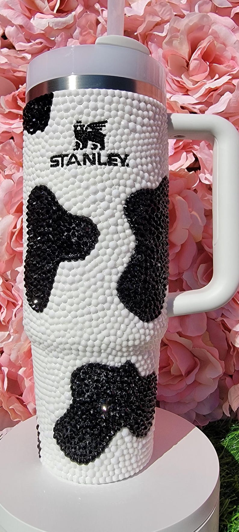 Cow print bedazzled stanley image 12