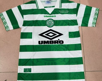 Limited edition rare retro 1997/98 scottish champions Glasgow celtic umbro shirt  as worn by many celtic legends
