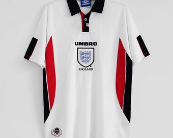 Limited edition retro England homw shirt Euro 1996 - as worn by Beckham, Gascoigne,  Shearer & Southgate