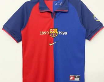 Champions league final Limited edition rare retro iconic 1899/1999 BARCELONA nike  shirt  as worn by many legends in the competitions, Messi