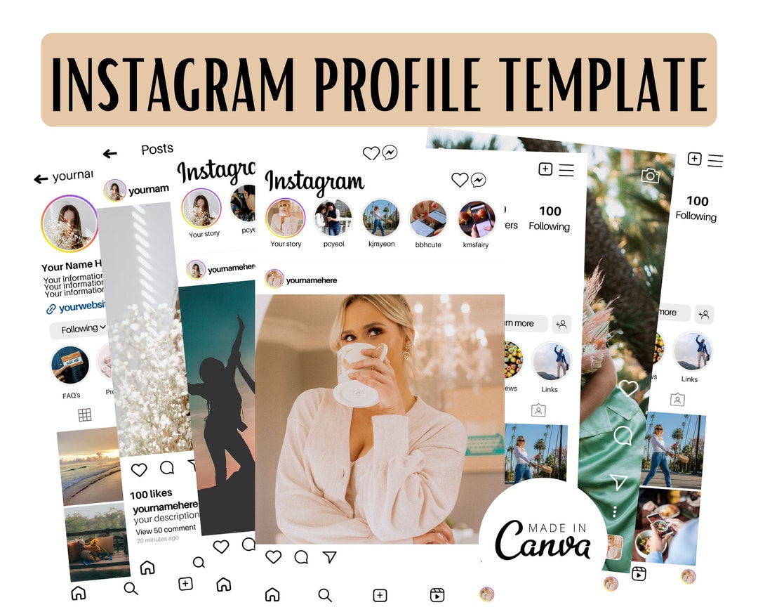 Instagram Profile Templates Instagram Mockup Template Profile Instagram Profile Templates Instagram Mockup Template Profile
