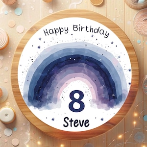 Cake Topper Fondant Birthday Rainbow Universe Space Fantastic