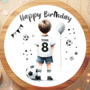 Personalisierter Tortentopper Fußball Geburtstag Kuchen Planet