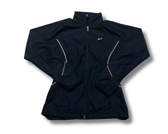 Nike Vintage Jacke Retro Trainingsjacke Trackjacke Sweatjacke Windbreaker Schwarz Größe M