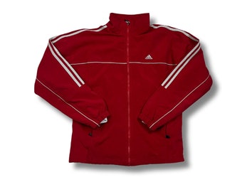 Adidas Vintage Jacke Windbreaker Trackjacket Trainingsjacke Leichte Jacke Rot Größe M